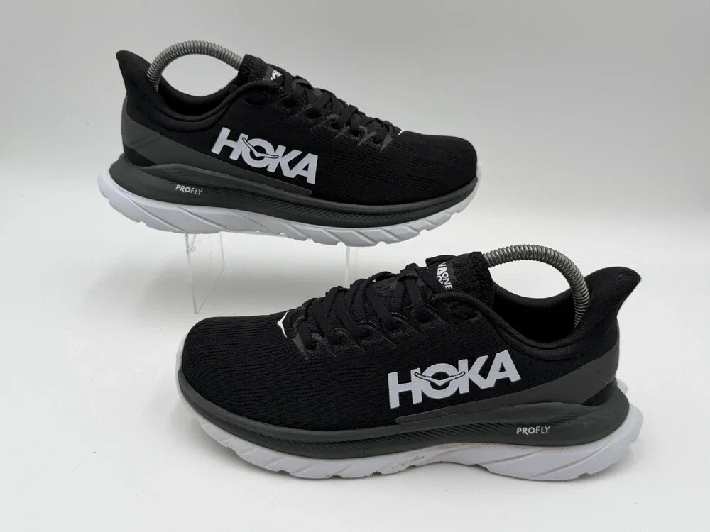 Hoka One One Mach 4 Shoes Women’s Size 8B Black Running Sneakers 1113529 BDSD